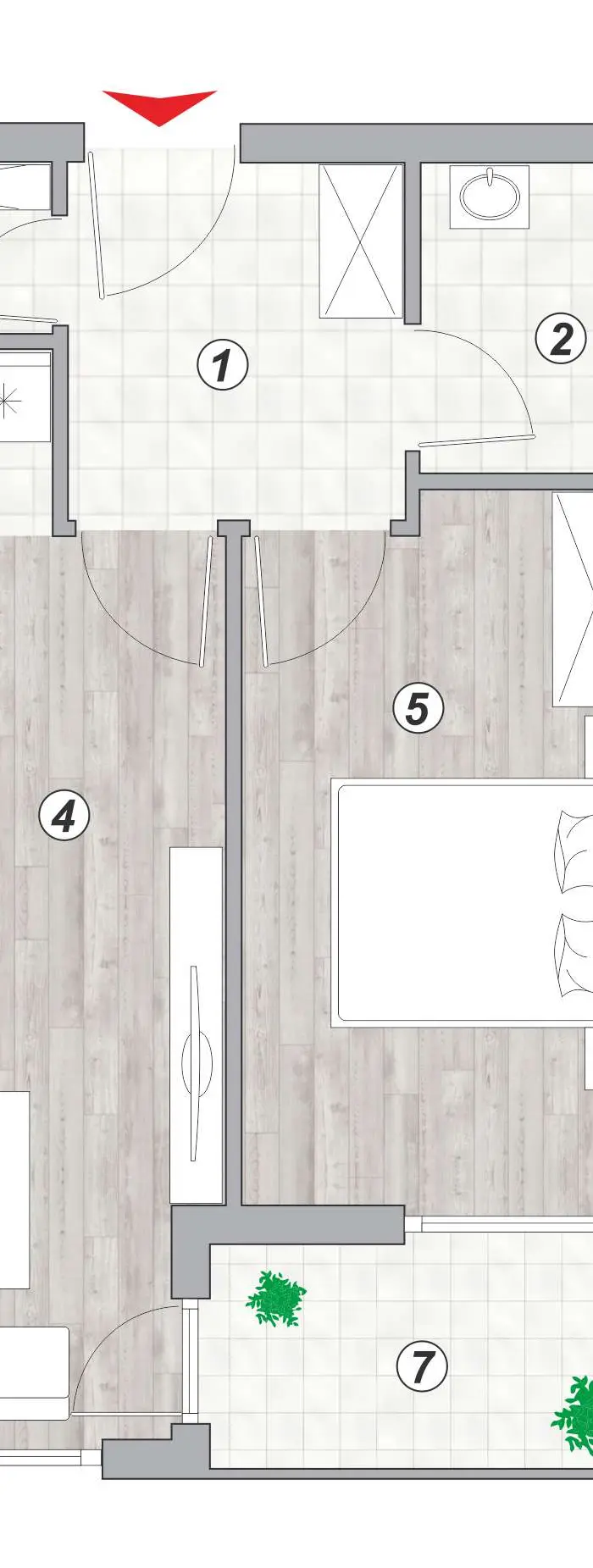 Dvosoban stan 24 · 43,66 m² · Lamela 1 — Fotografija 2