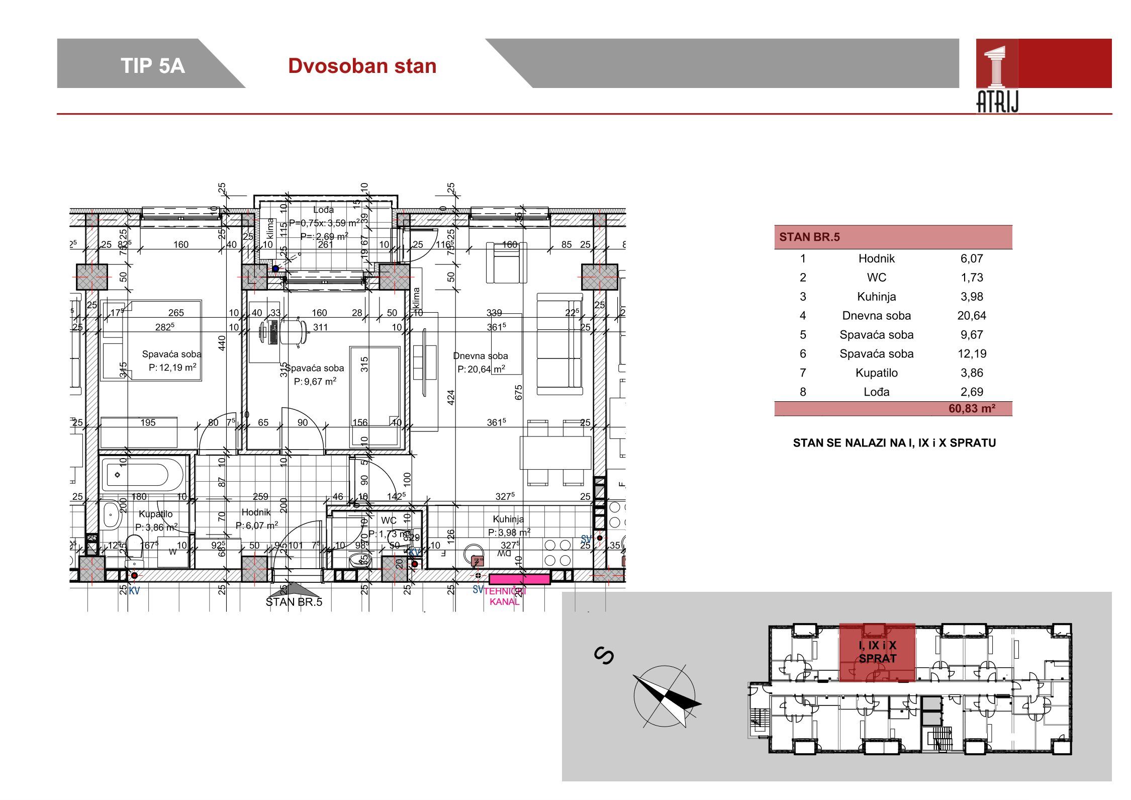 Dvosoban stan 83 · 60,83 m² · Anika Faza 1 — Fotografija 2