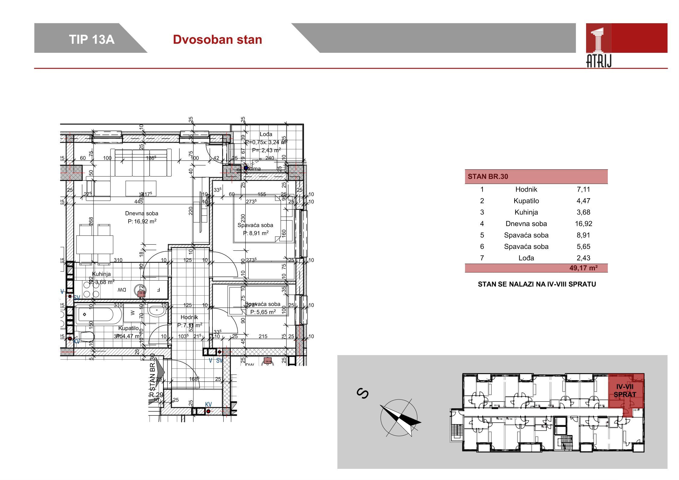 Dvosoban stan 80 · 49,17 m² · Anika Faza 1 — Fotografija 2