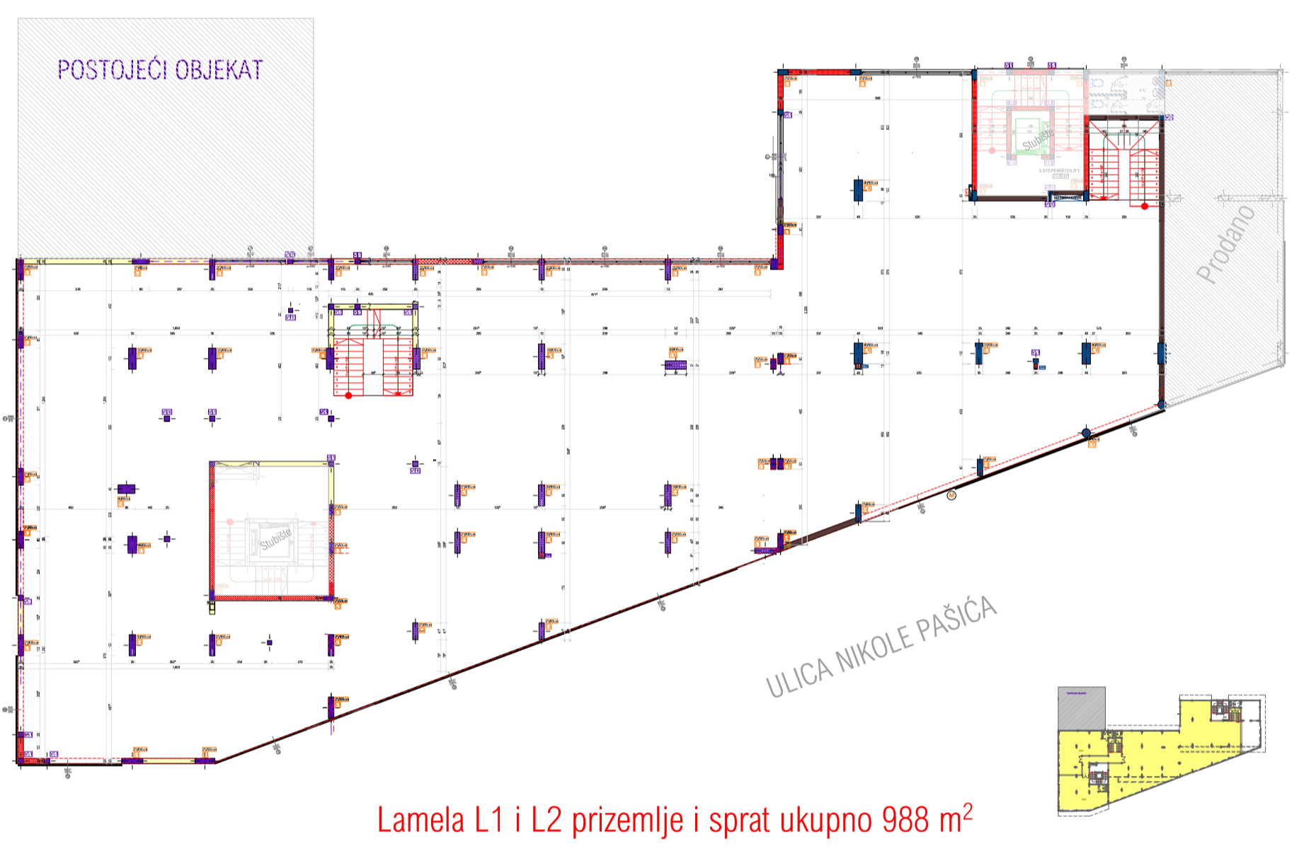 Poslovni prostor PP · 988 m² · Lamela 1 i 2 — Fotografija 2