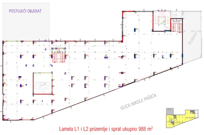 Poslovni prostor PP · 988 m² · Lamela 1 i 2 — Fotografija 2
