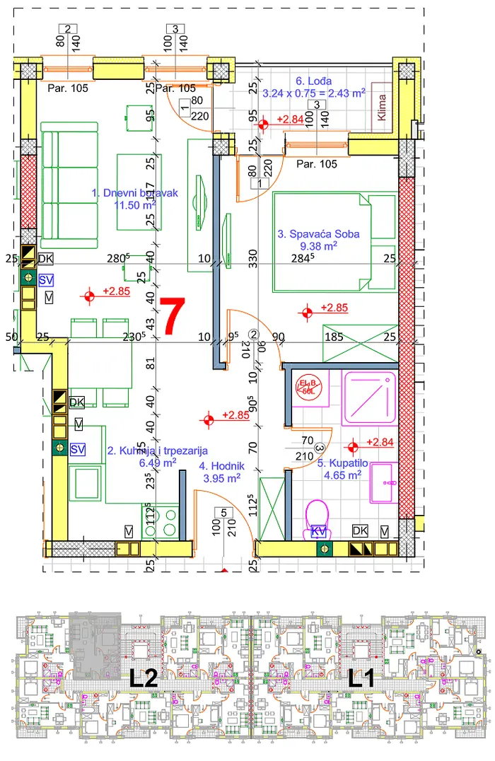 Stan 19 · 37,63 m² · Lamela 2 — Fotografija 2