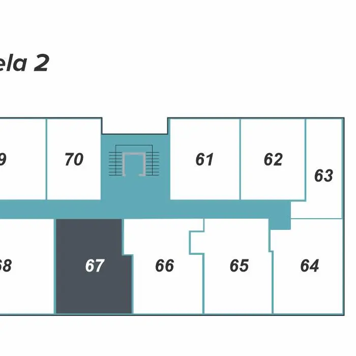 Dvosoban stan 67 · 44,19 m² · Lamela 2 — Fotografija 3