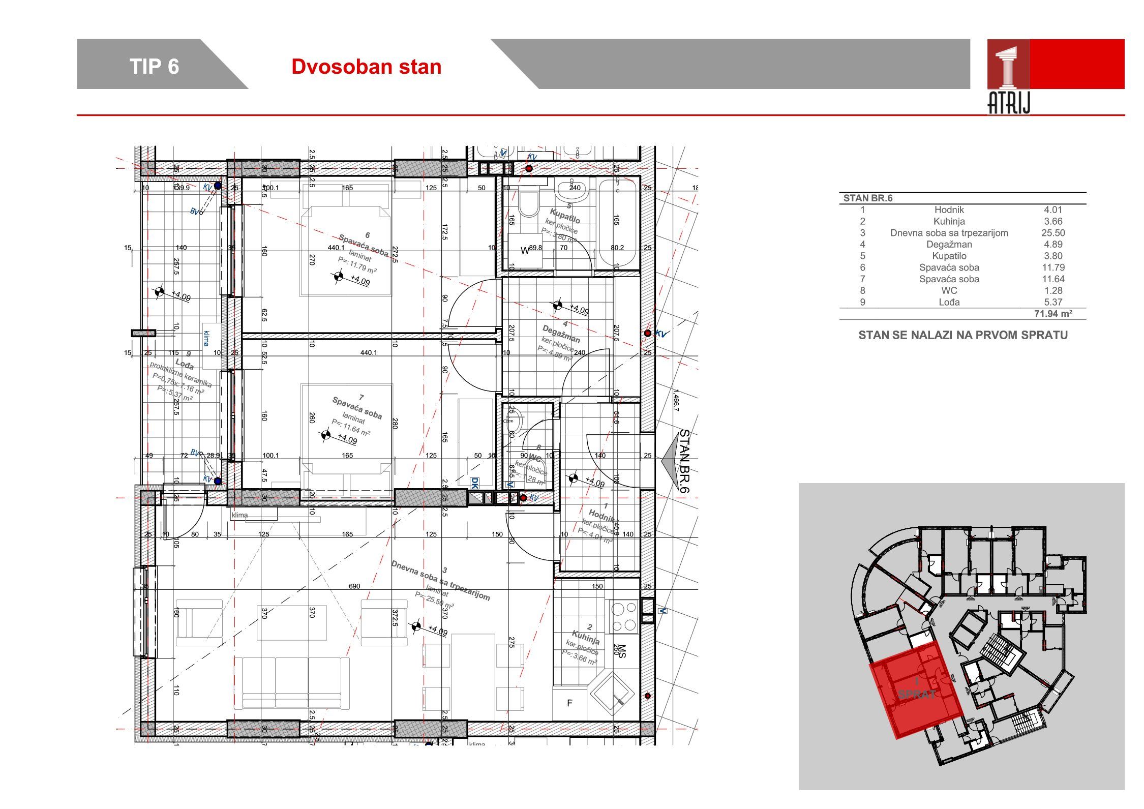 Dvosoban stan 6 · 71,94 m² · Anika Faza 2 — Fotografija 2