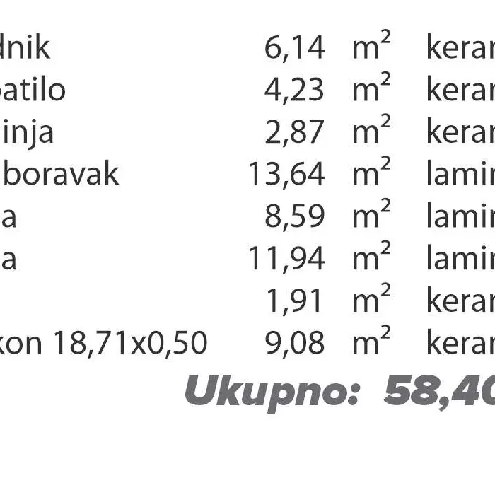 Trosoban stan 67 · 58,4 m² · Lamela 1 — Fotografija 4