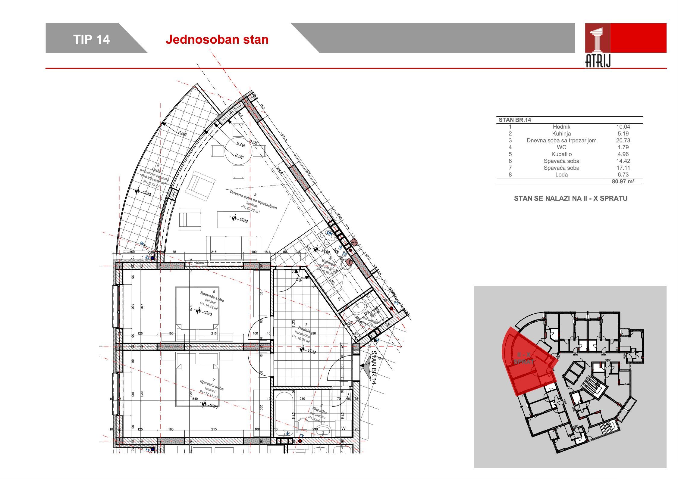 Dvosoban stan 41 · 80,97 m² · Anika Faza 2 — Fotografija 2