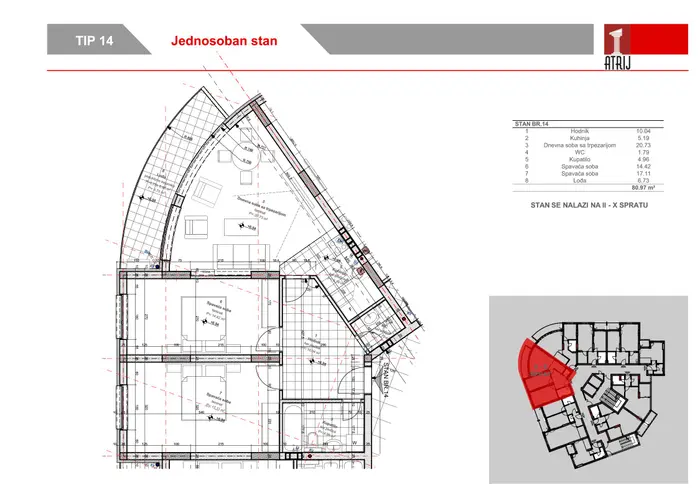 Dvosoban stan 32 · 80,97 m² · Anika Faza 2 — Fotografija 2