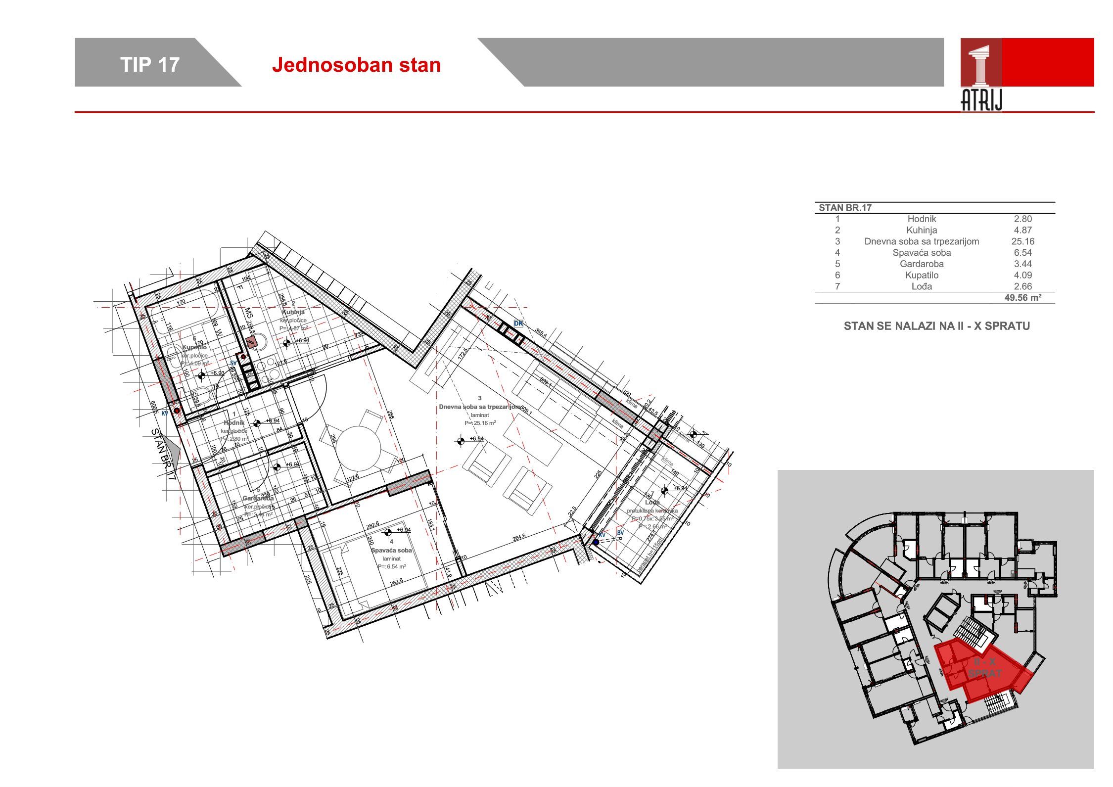 Jednosoban stan 44 · 49,56 m² · Anika Faza 2 — Fotografija 2