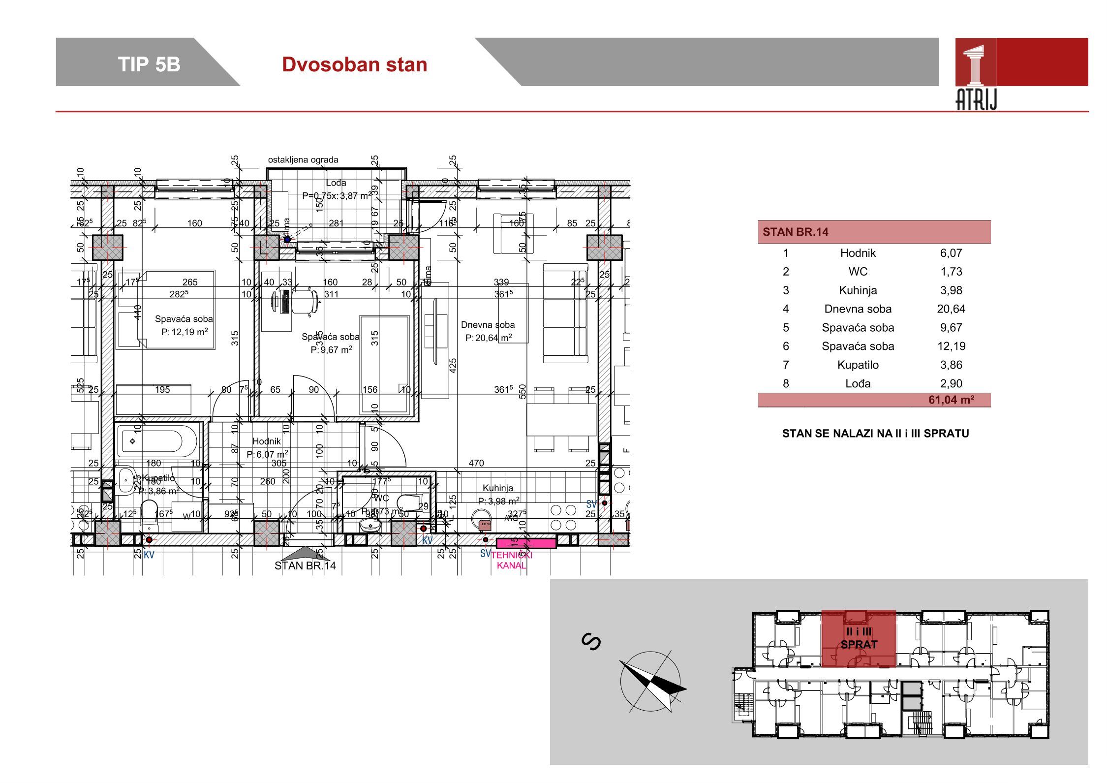 Dvosoban stan 14 · 61,04 m² · Anika Faza 1 — Fotografija 2