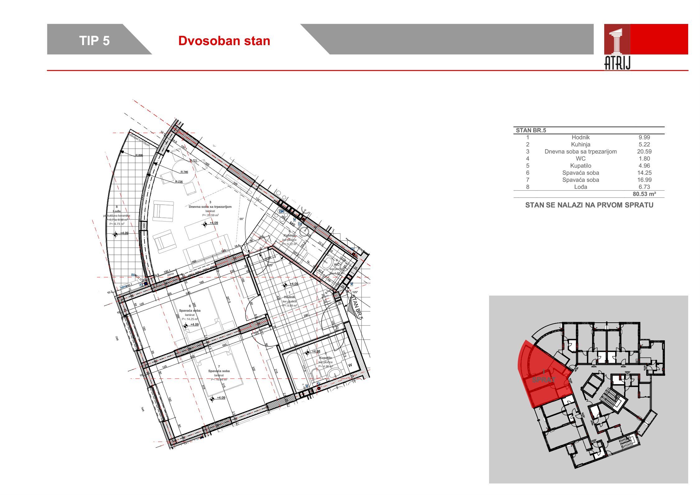 Dvosoban stan 5 · 80,53 m² · Anika Faza 2 — Fotografija 2