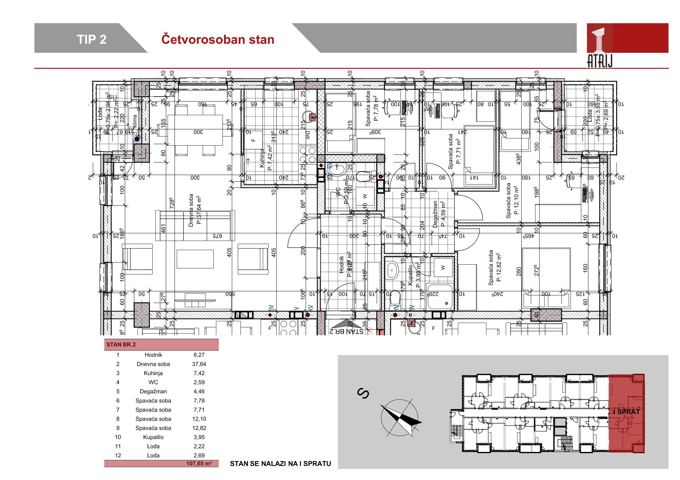 Četverosoban stan 2 · 107,65 m² · Anika Faza 1 — Fotografija 2