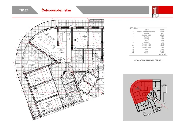 Četverosoban stan 96 · 228,95 m² · Anika Faza 2 — Fotografija 2