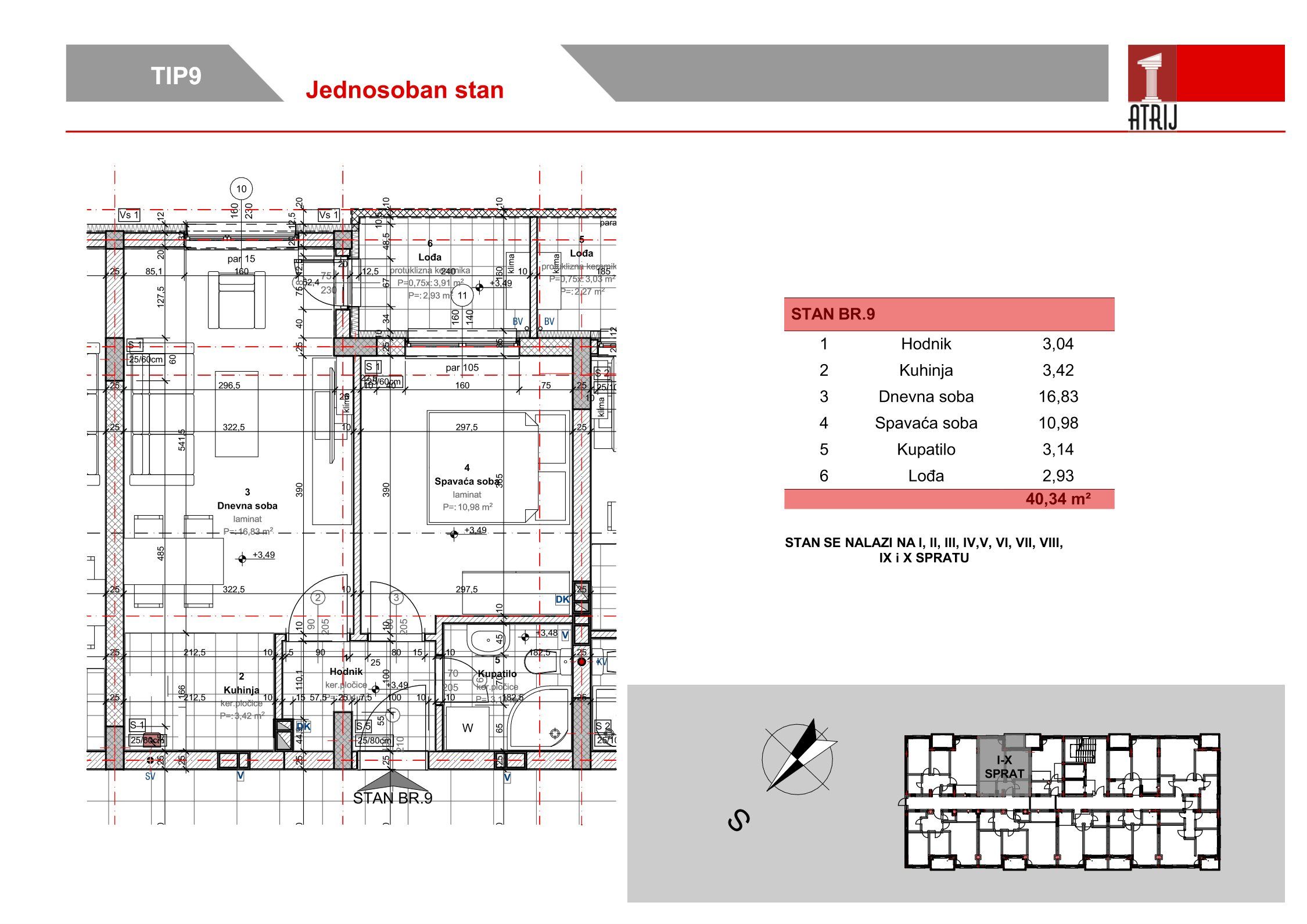 Jednosoban stan 19 · 40,34 m² · Anika Faza 3 — Fotografija 2