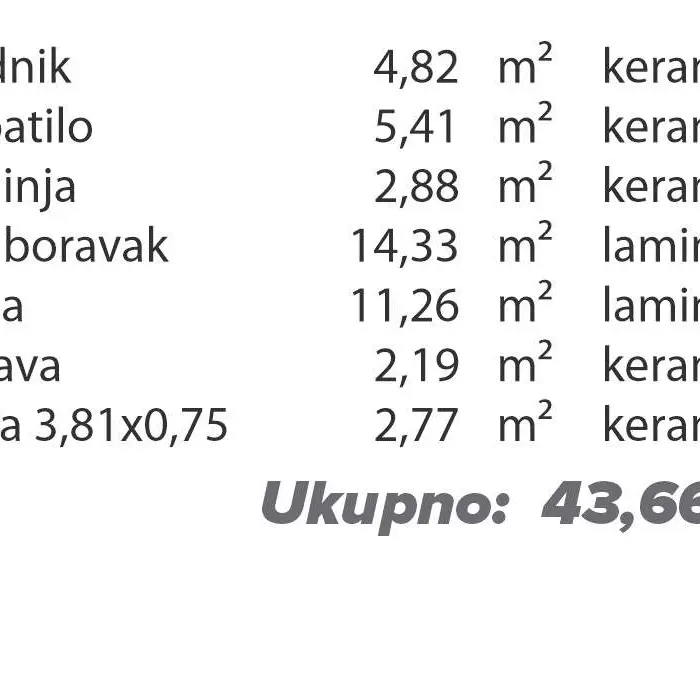 Dvosoban stan 44 · 43,66 m² · Lamela 1 — Fotografija 4