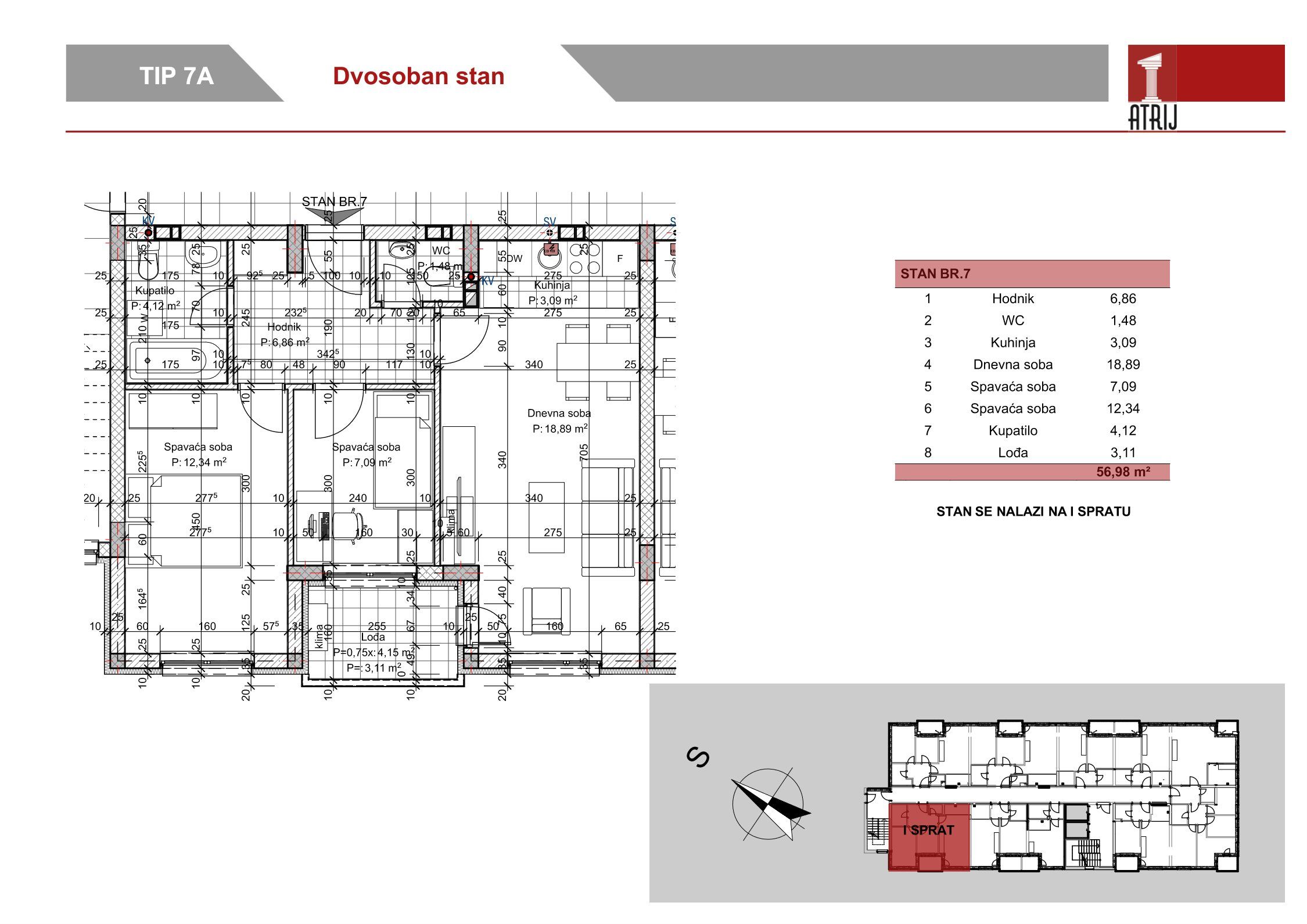 Dvosoban stan 7 · 56,98 m² · Anika Faza 1 — Fotografija 2