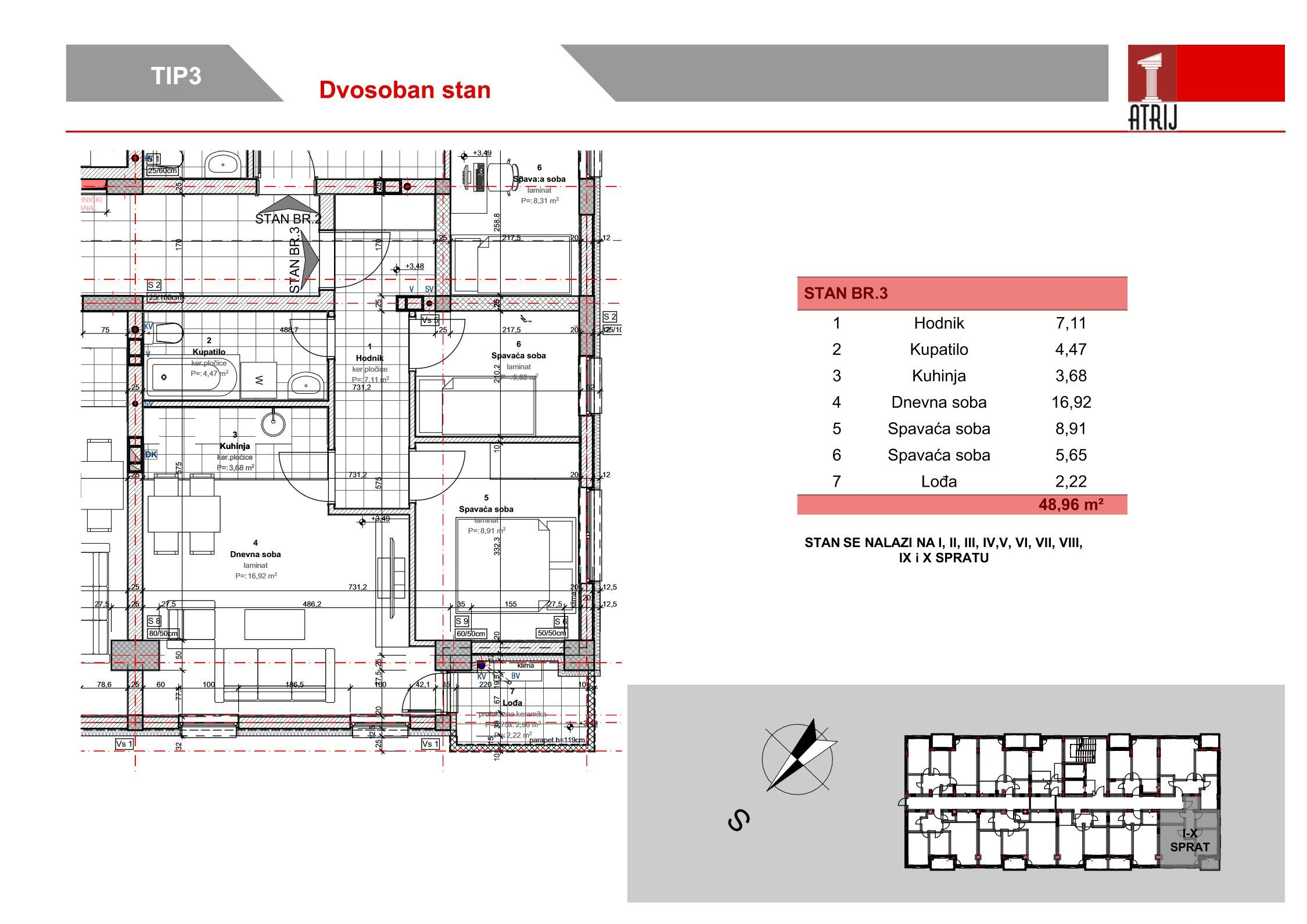Dvosoban stan 13 · 48,96 m² · Anika Faza 3 — Fotografija 2