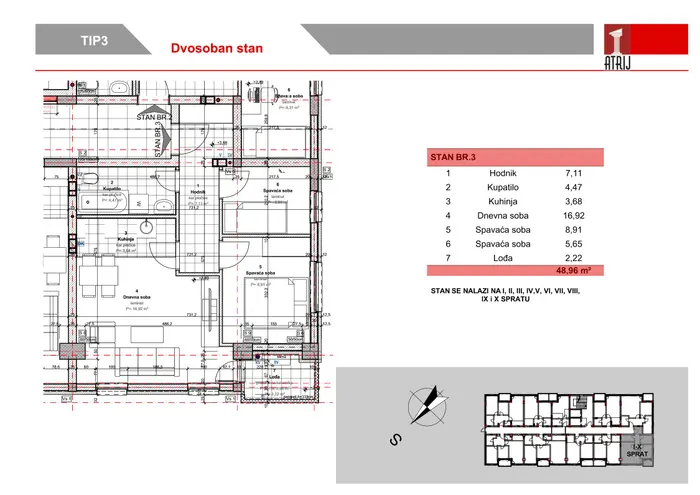 Dvosoban stan 13 · 48,96 m² · Anika Faza 3 — Fotografija 2