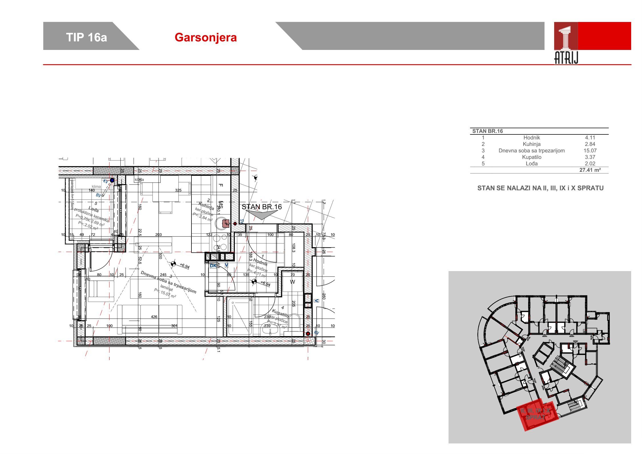 Garsonjera 25 · 27,41 m² · Anika Faza 2 — Fotografija 2