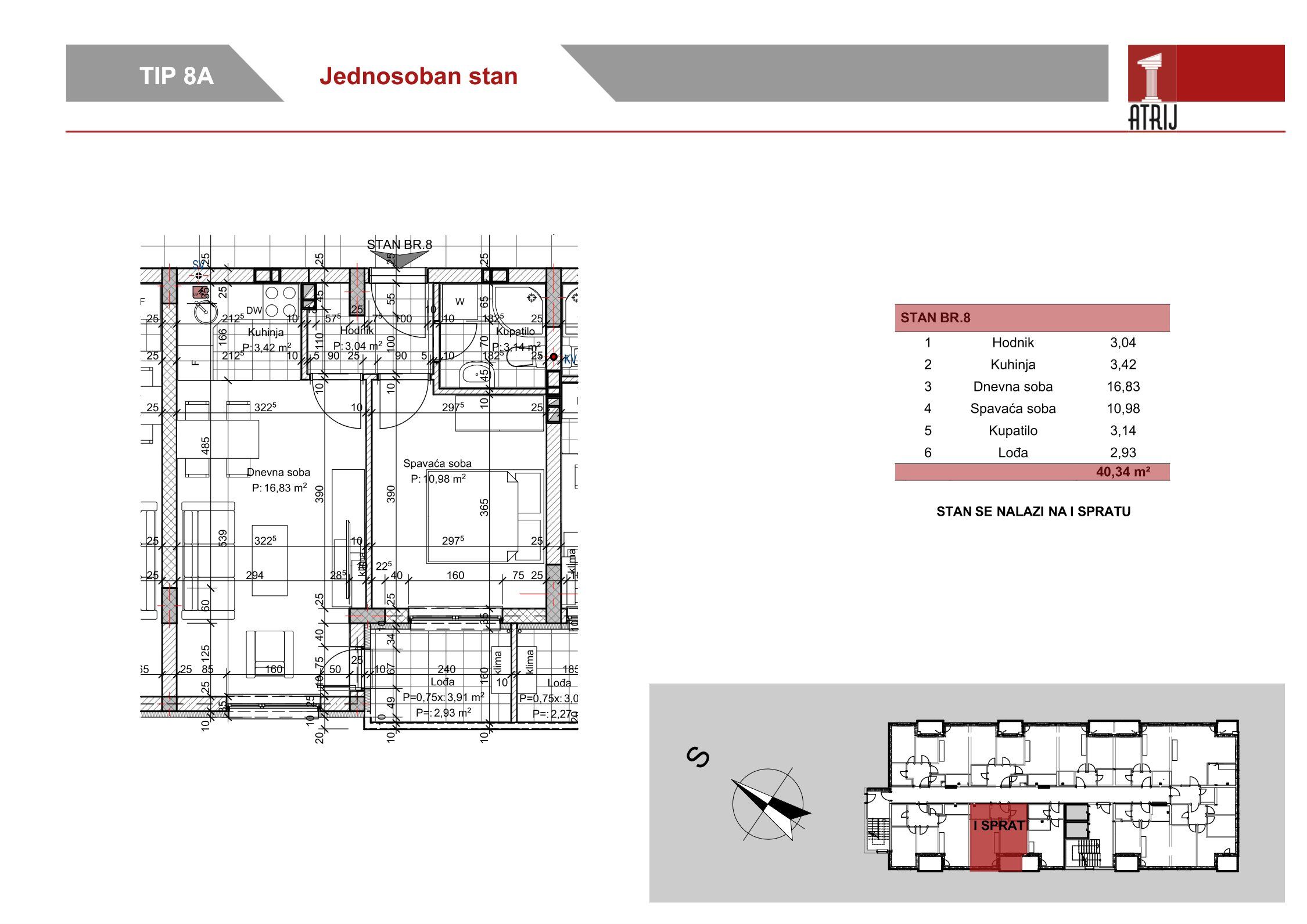 Jednosoban stan 8 · 40,34 m² · Anika Faza 1 — Fotografija 2