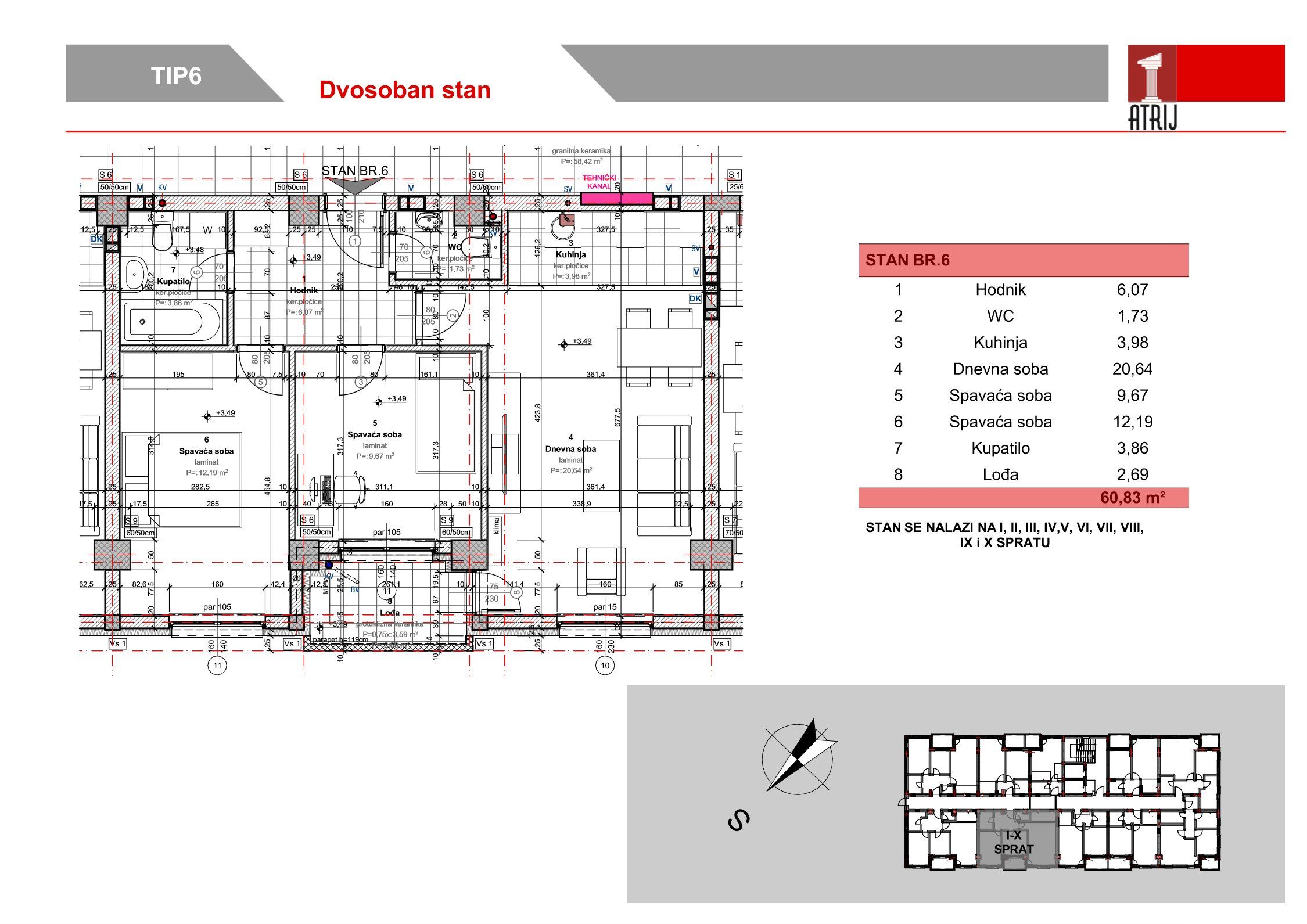 Dvosoban stan 26 · 60,83 m² · Anika Faza 3 — Fotografija 2