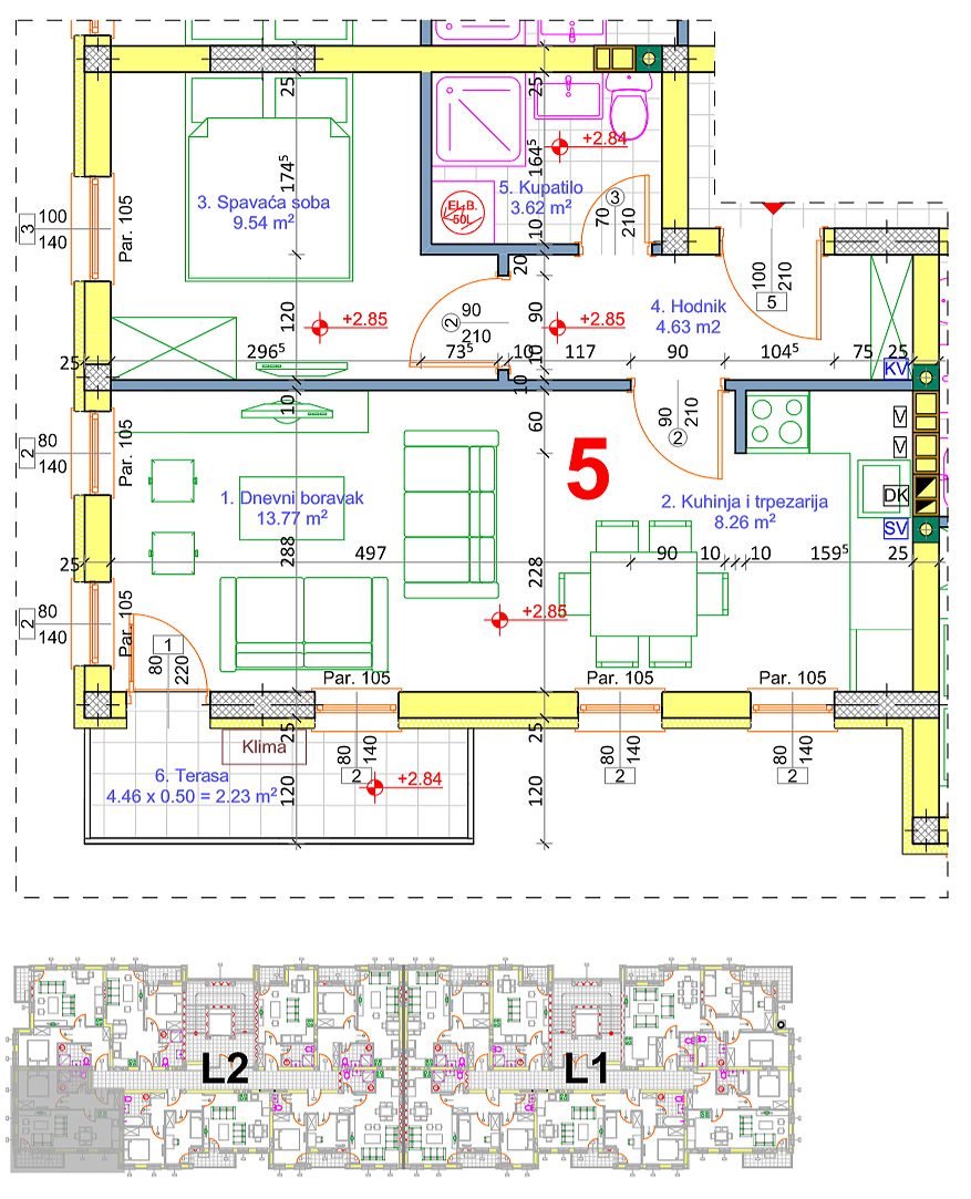 Stan 24 · 41,21 m² · Lamela 2 — Fotografija 2
