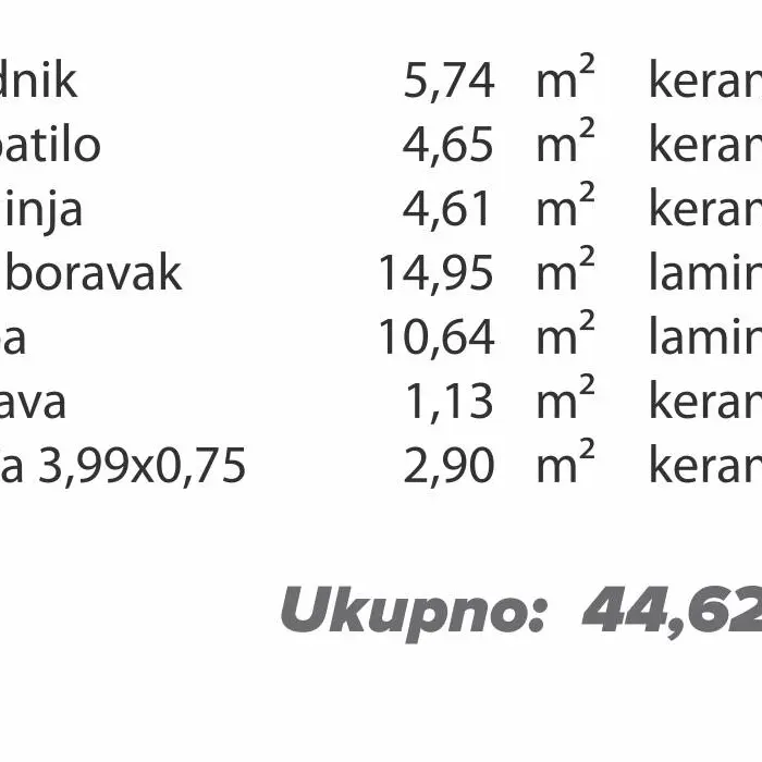 Dvosoban stan 25 · 44,62 m² · Lamela 2 — Fotografija 4