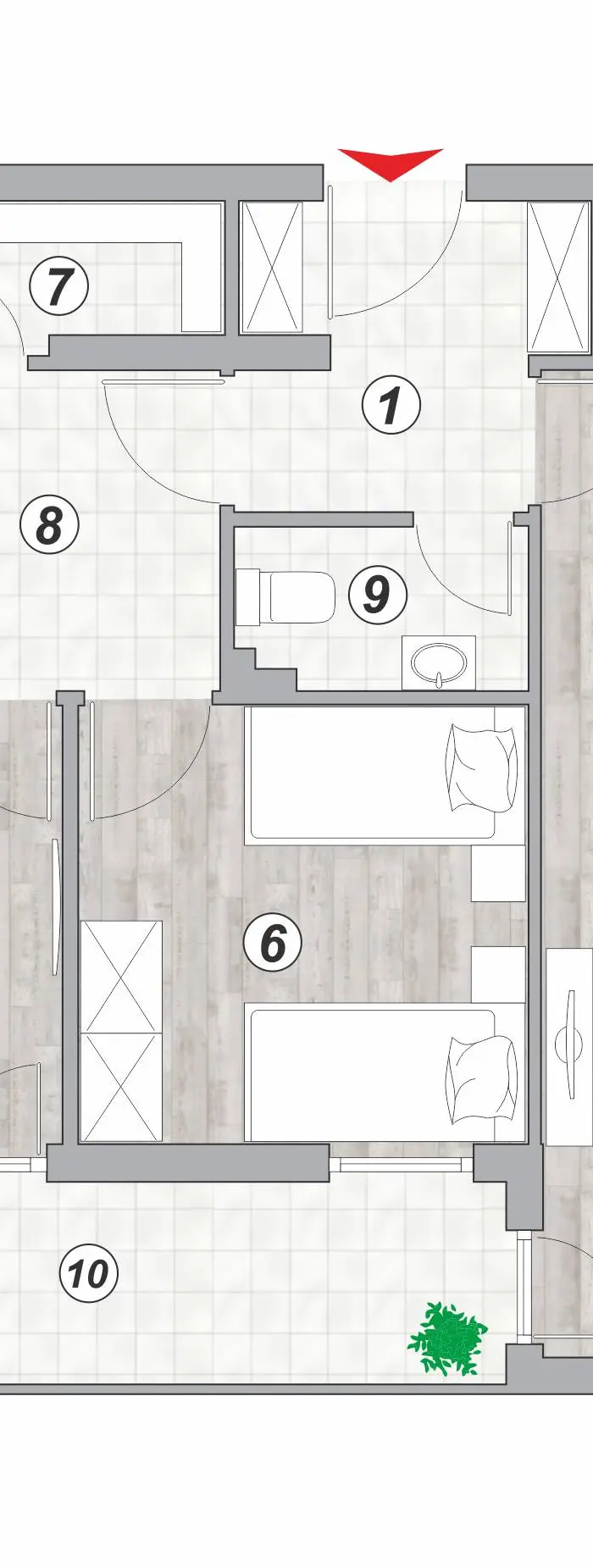 Trosoban stan 8 · 68,87 m² · Lamela 2 — Fotografija 2