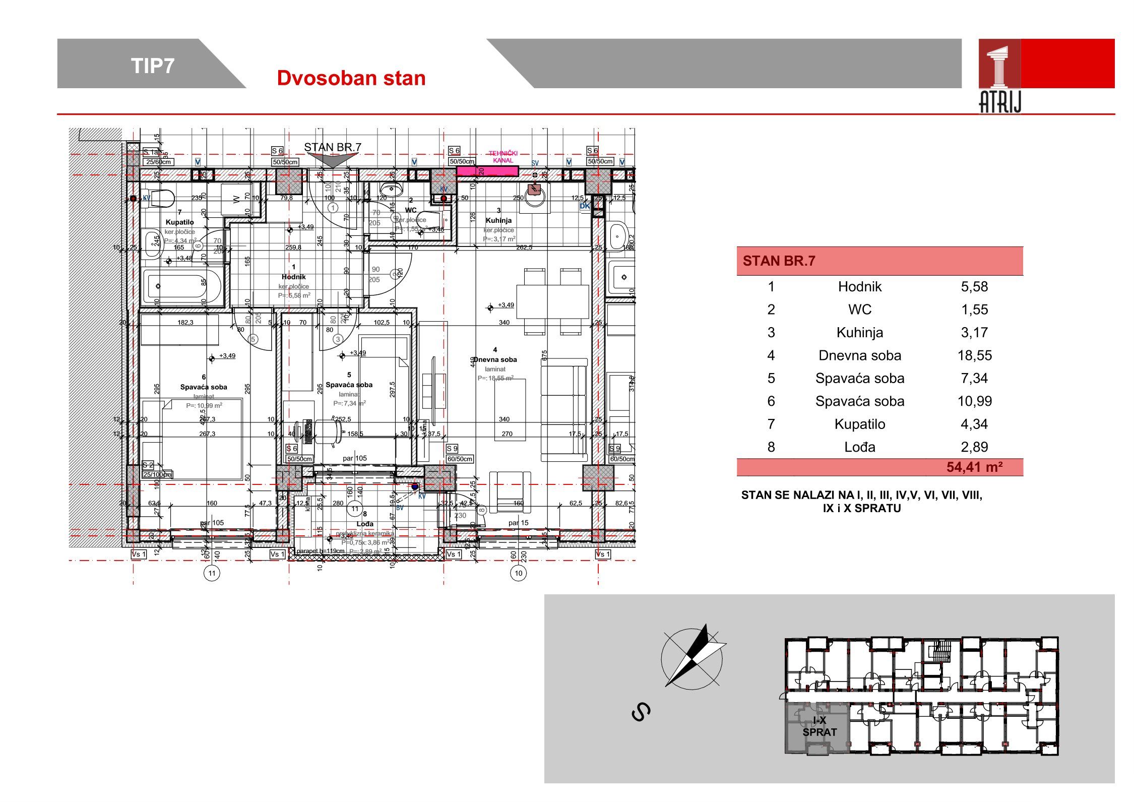 Dvosoban stan 27 · 54,41 m² · Anika Faza 3 — Fotografija 2
