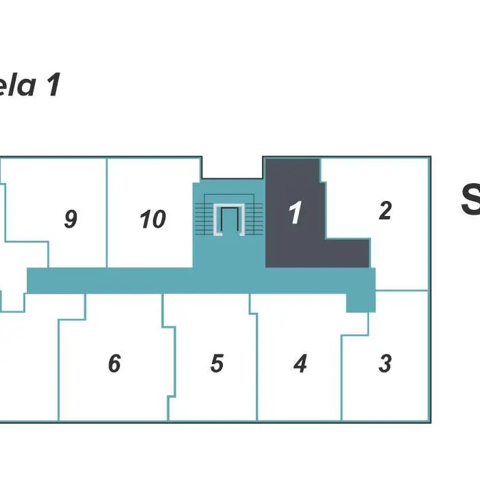 Garsonjera 31 · 28,19 m² · Lamela 1 — Fotografija 3