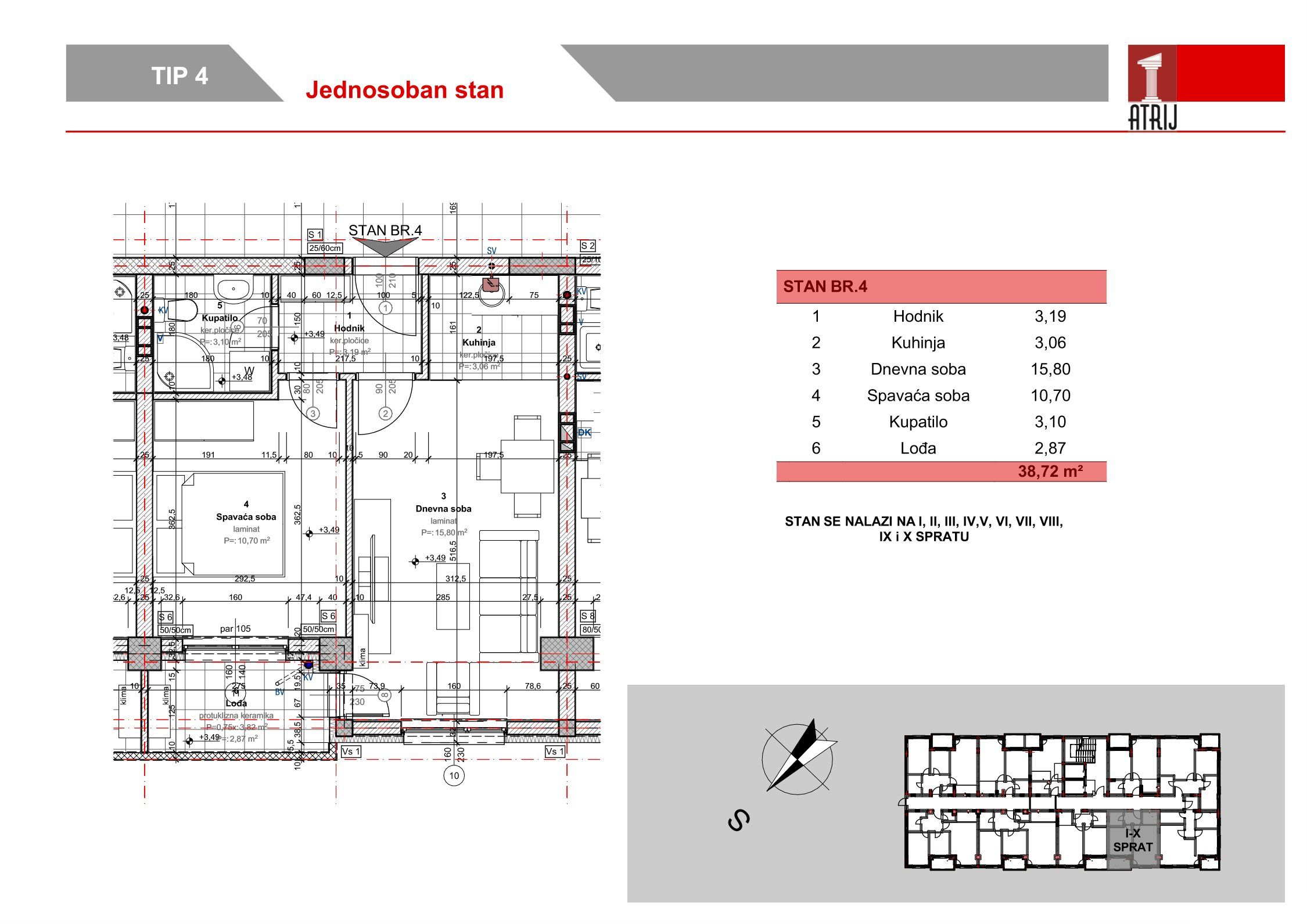 Jednosoban stan 74 · 38,72 m² · Anika Faza 3 — Fotografija 2