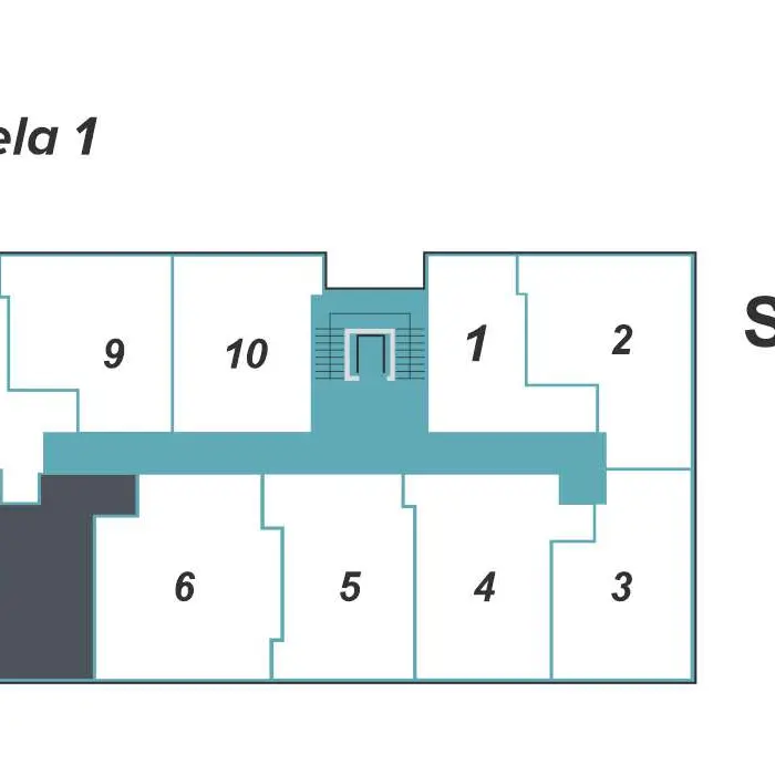 Trosoban stan 17 · 61,59 m² · Lamela 1 — Fotografija 2