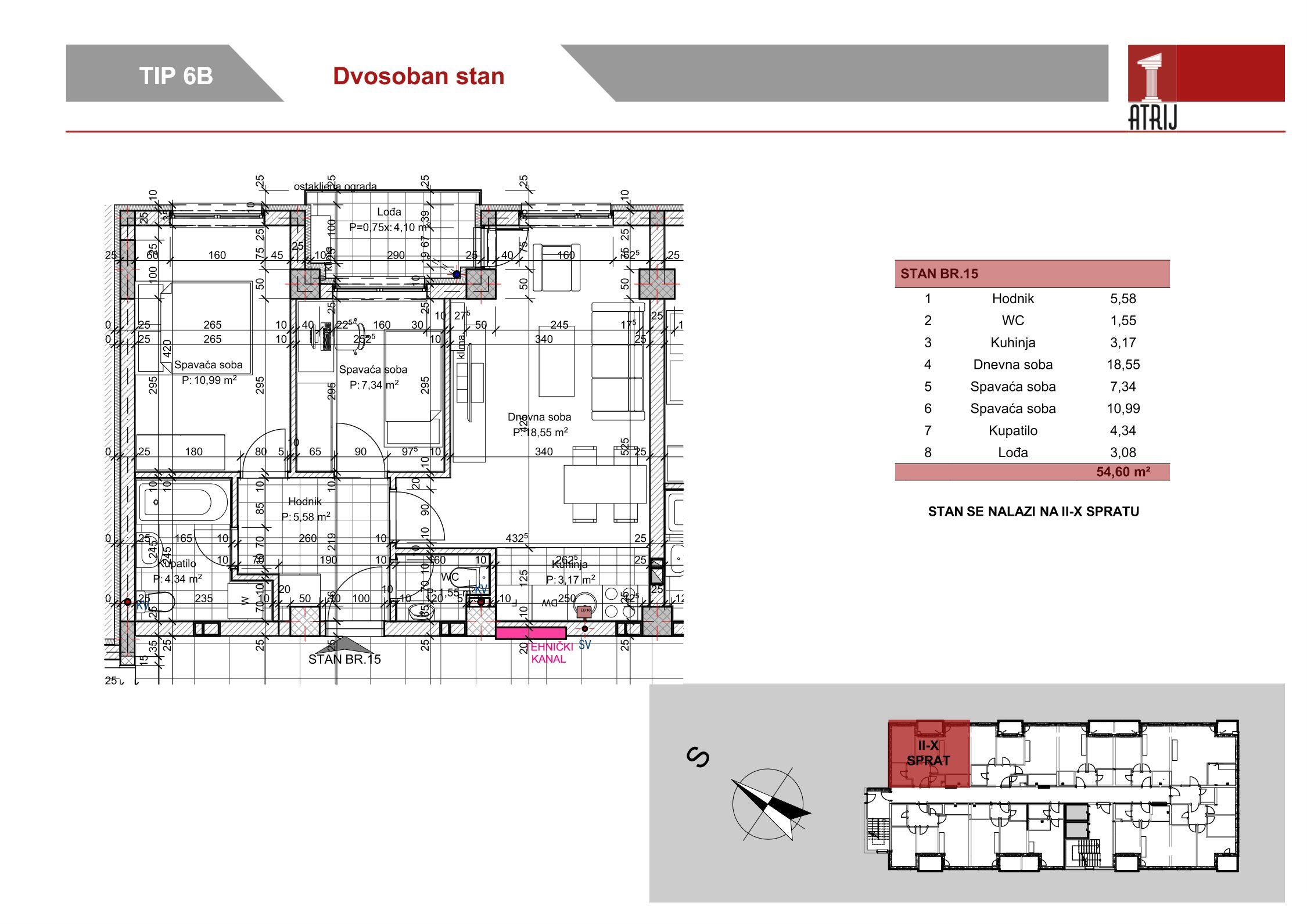 Dvosoban stan 24 · 54,6 m² · Anika Faza 1 — Fotografija 2