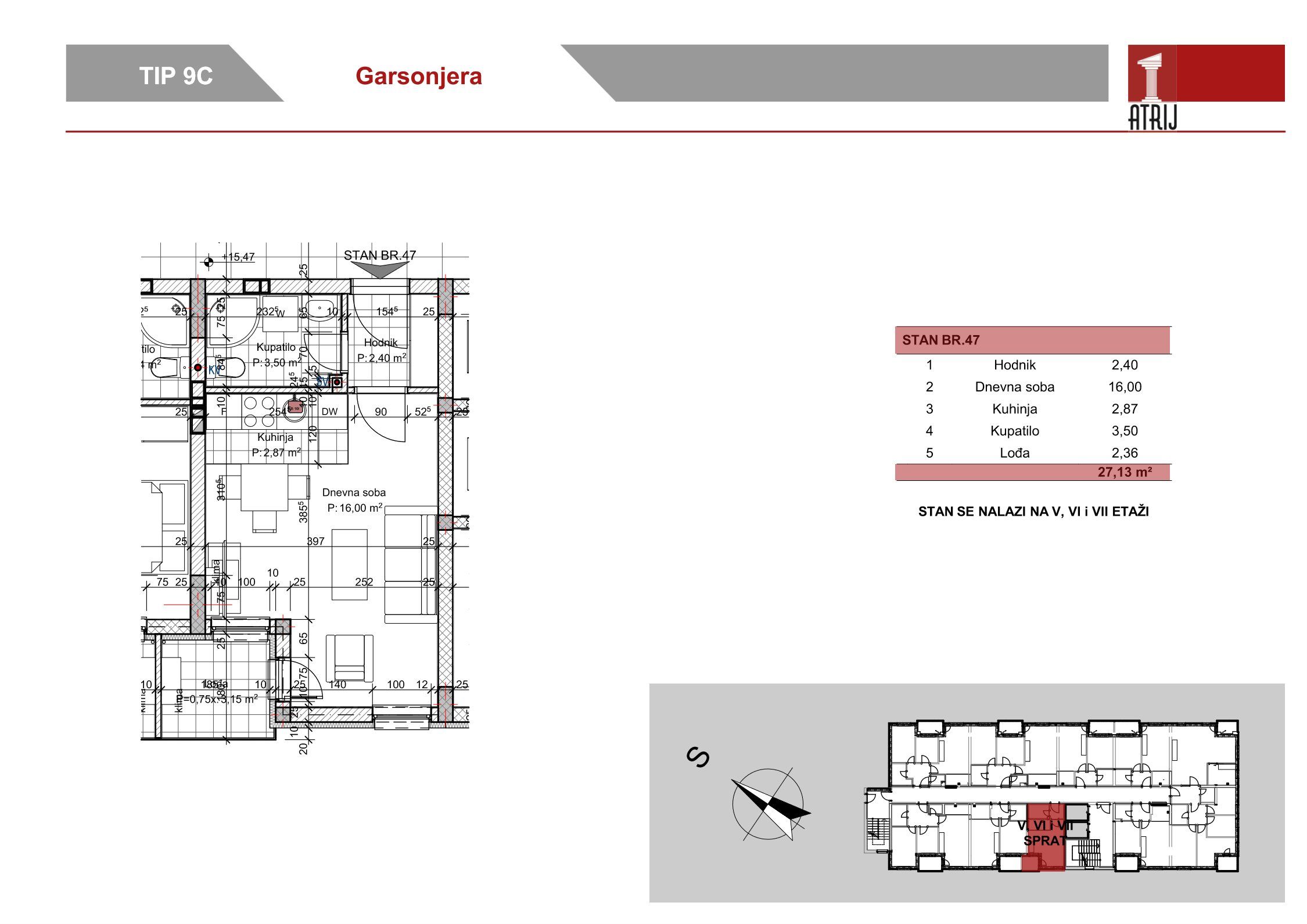 Garsonjera 57 · 27,13 m² · Anika Faza 1 — Fotografija 2