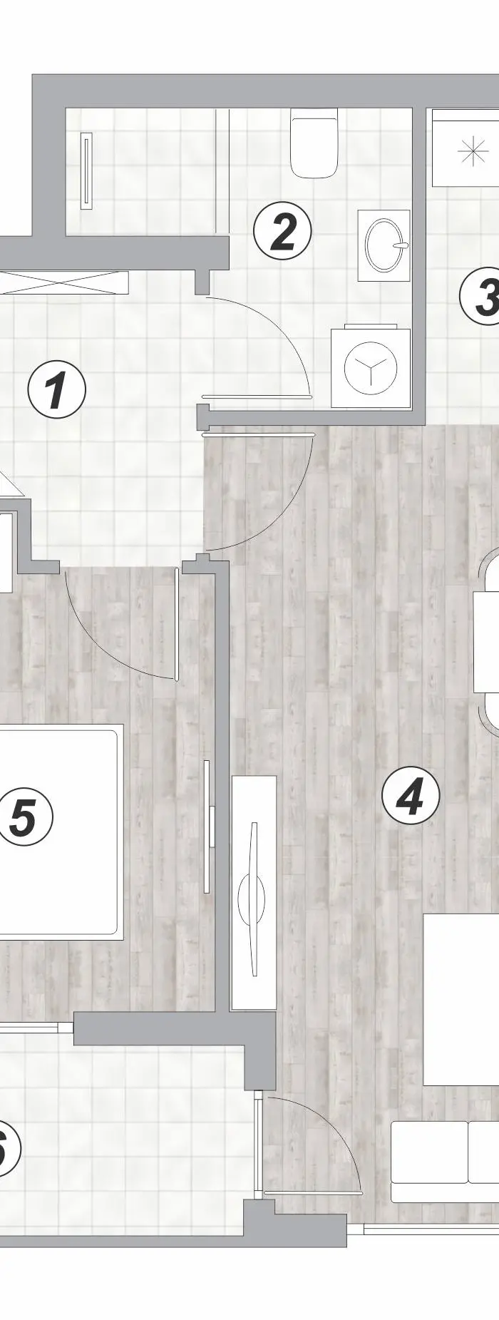 Dvosoban stan 34 · 42,4 m² · Lamela 2 — Fotografija 2