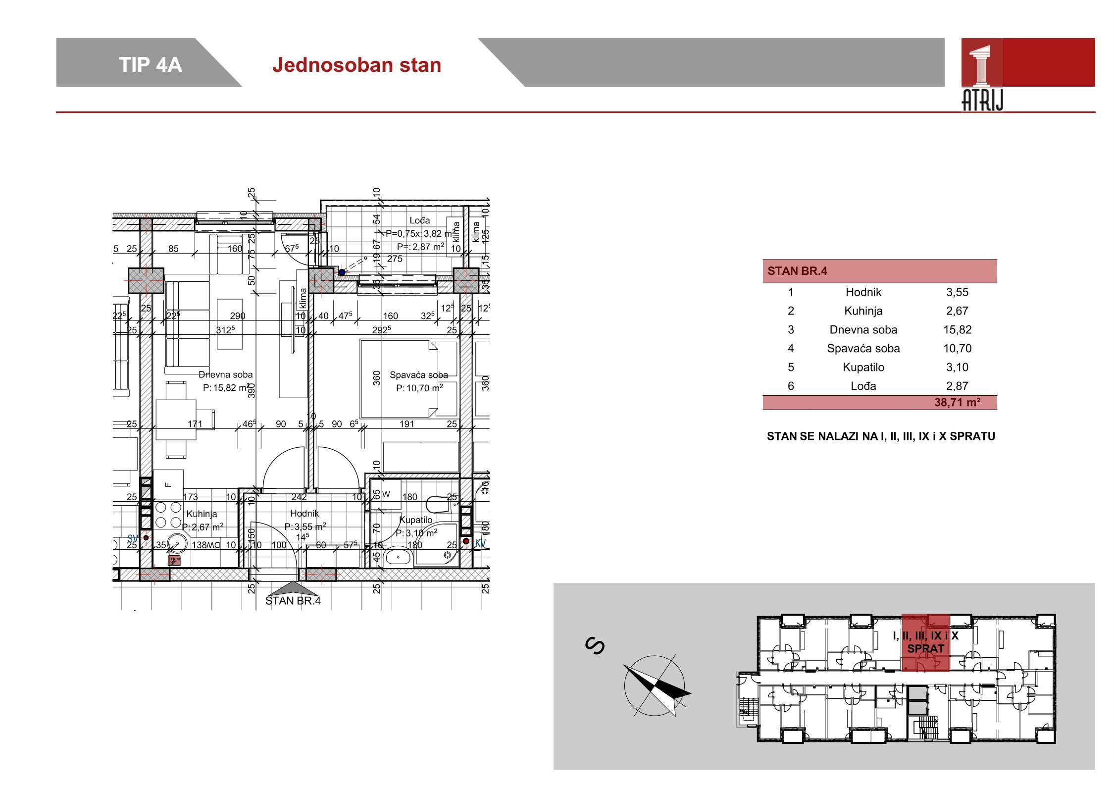 Jednosoban stan 13 · 38,71 m² · Anika Faza 1 — Fotografija 2
