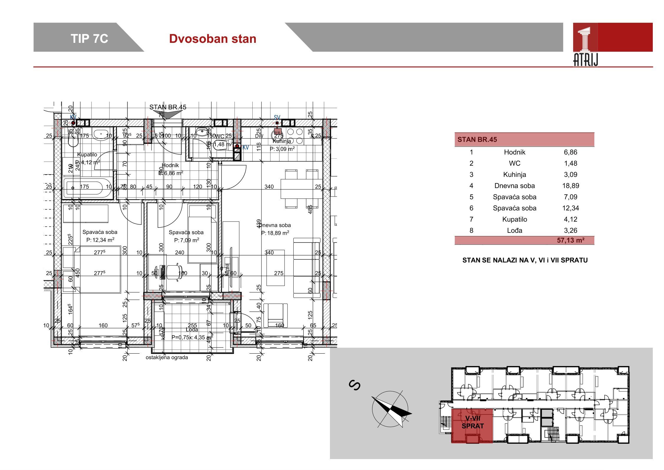Dvosoban stan 45 · 57,13 m² · Anika Faza 1 — Fotografija 2
