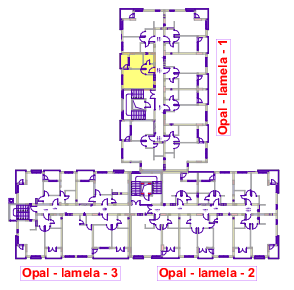 Garsonjera 7 (V sprat) · 29,87 m² · Lamela 1 — Fotografija 3
